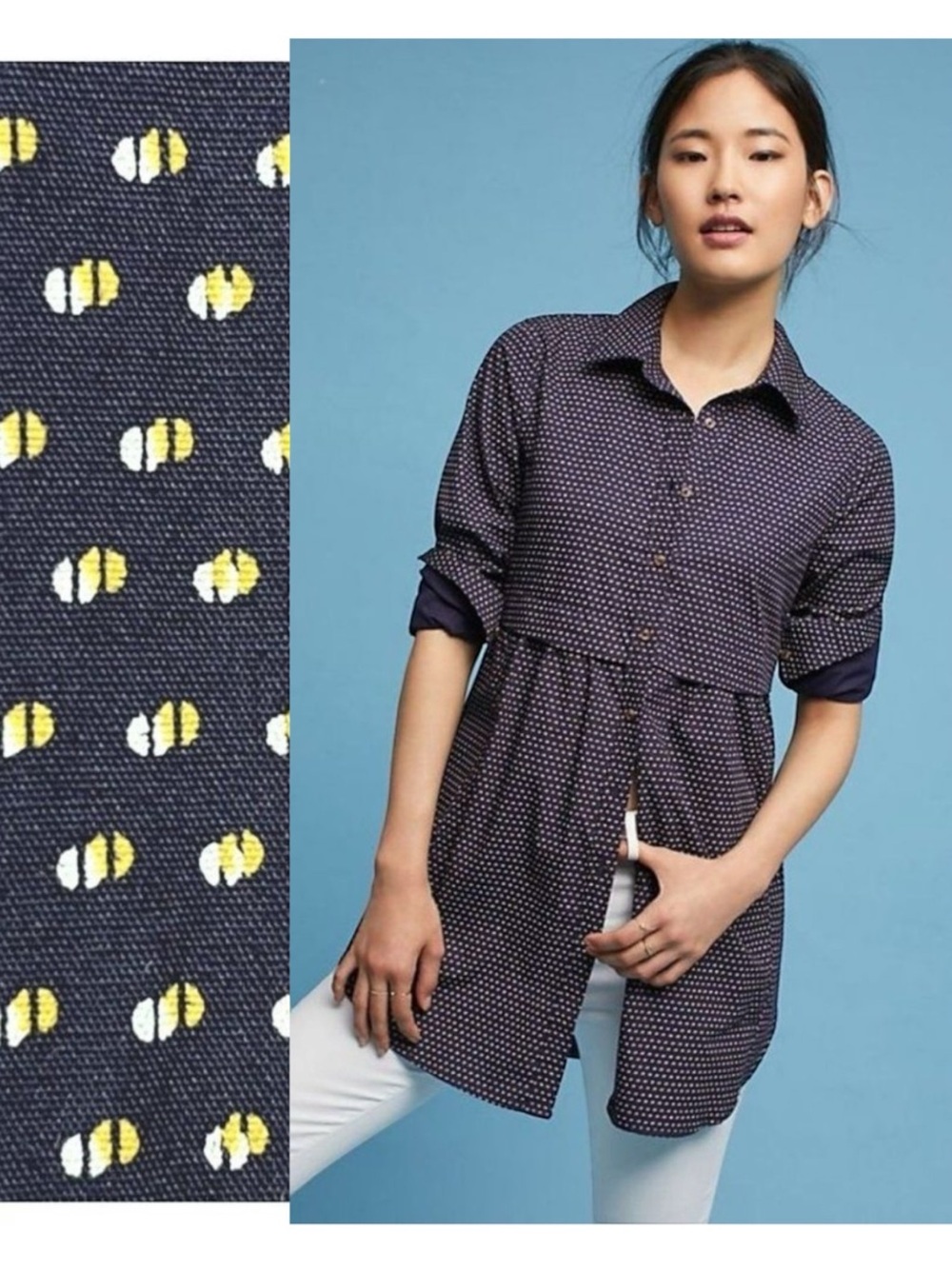 ANTHROPOLOGIE Maeve Polka Dot Aled Tunic S Fits M